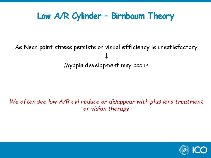 Low A/R Cylinder – Birnbaum Theory As Near point stress persists or visual efficiency