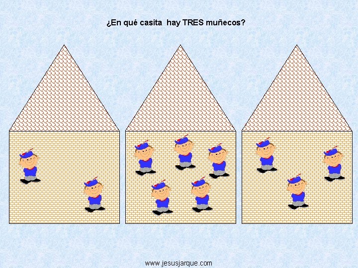 ¿En qué casita hay TRES muñecos? www. jesusjarque. com 