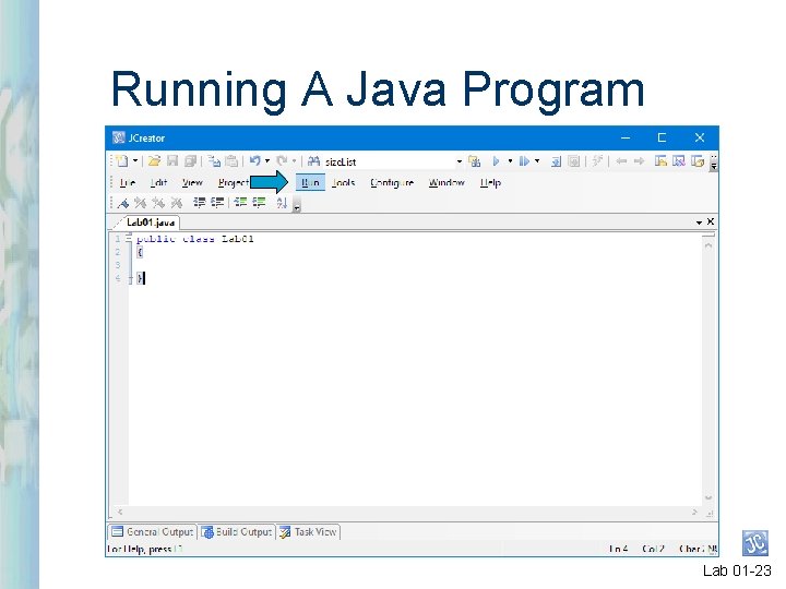 Running A Java Program Lab 01 -23 