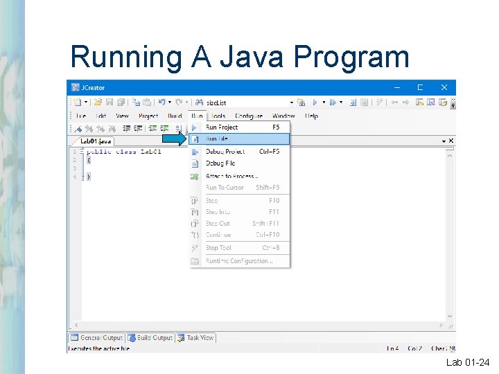 Running A Java Program Lab 01 -24 