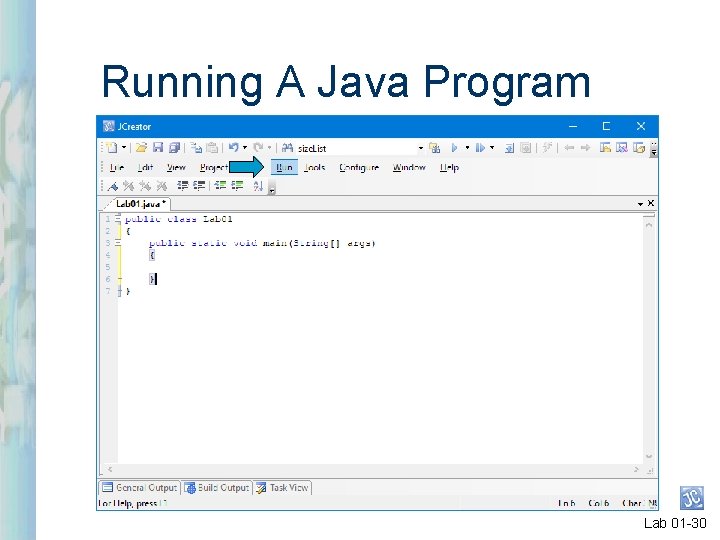 Running A Java Program Lab 01 -30 