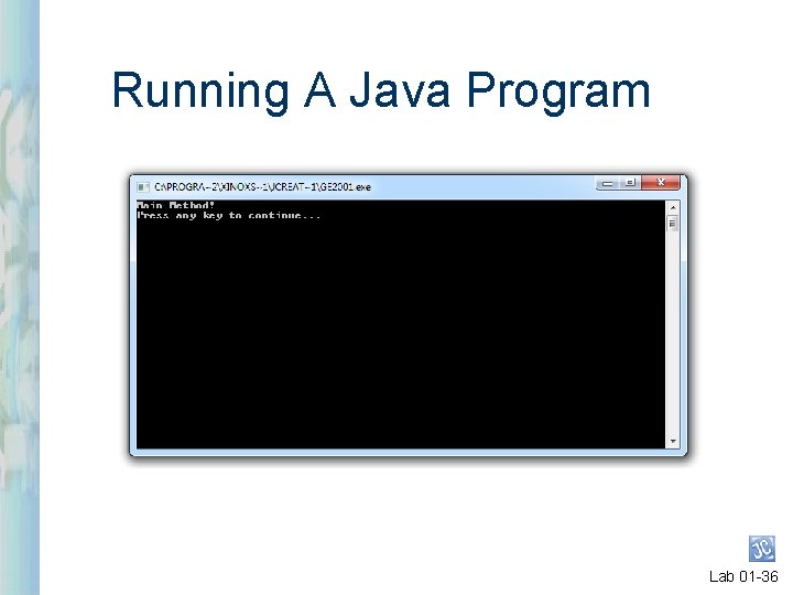 Running A Java Program Lab 01 -36 