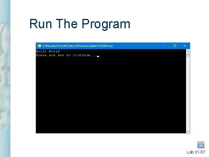 Run The Program Lab 01 -57 