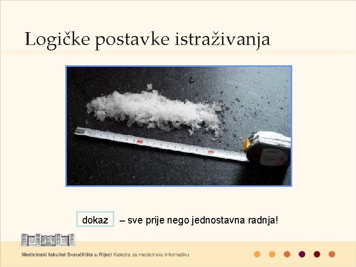 Logičke postavke istraživanja dokaz – sve prije nego jednostavna radnja! 