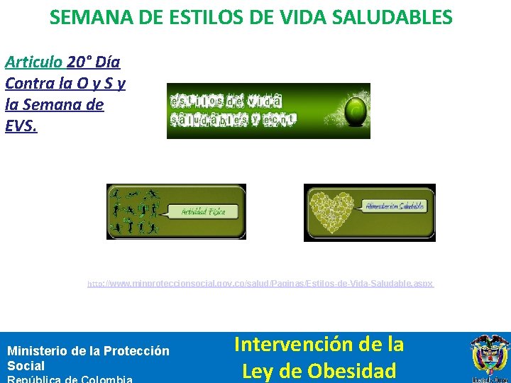 SEMANA DE ESTILOS DE VIDA SALUDABLES Articulo 20° Día Contra la O y S