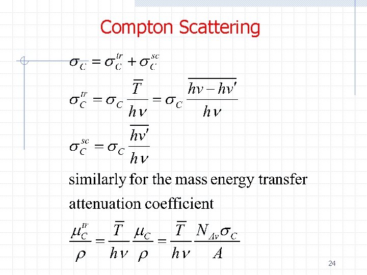 Compton Scattering 24 Compton Scattering 24