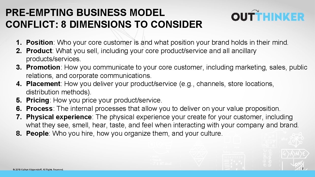 PRE-EMPTING BUSINESS MODEL CONFLICT: 8 DIMENSIONS TO CONSIDER 1. Position: Who your core customer