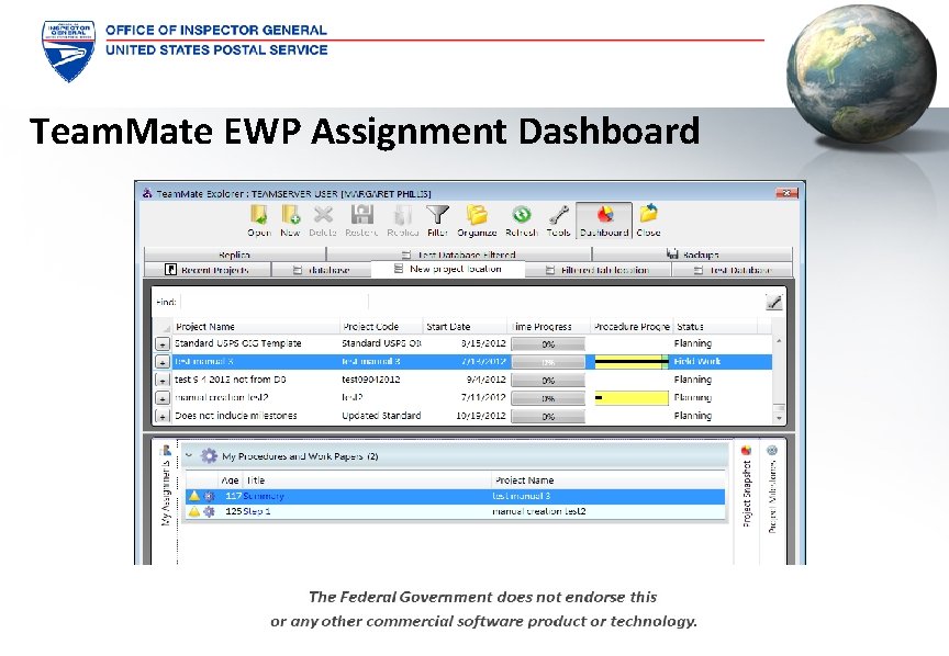 Team. Mate EWP Assignment Dashboard 