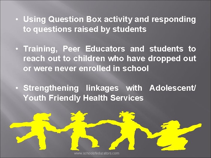  • Using Question Box activity and responding to questions raised by students •