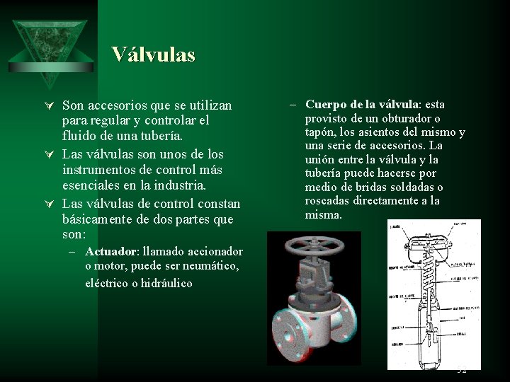 Válvulas Ú Son accesorios que se utilizan para regular y controlar el fluido de