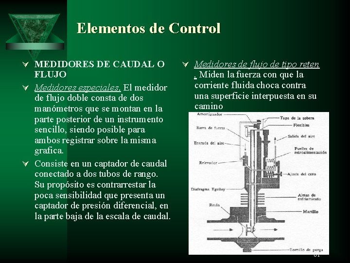 Elementos de Control Ú MEDIDORES DE CAUDAL O FLUJO Ú Medidores especiales. El medidor
