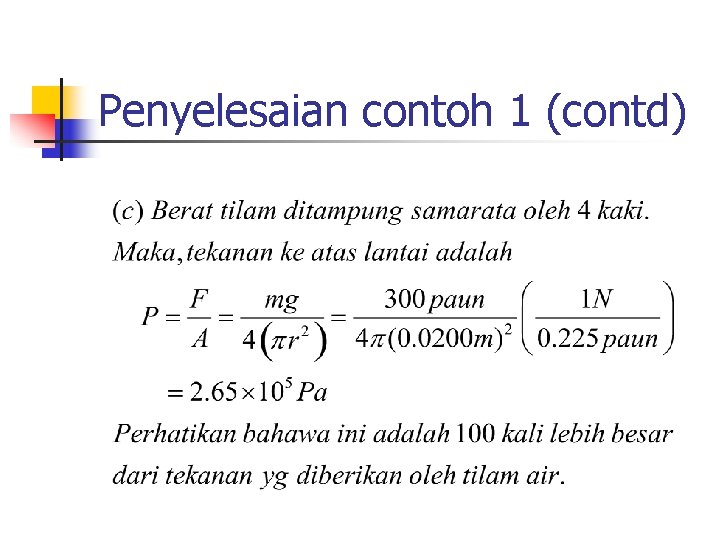 Penyelesaian contoh 1 (contd) 