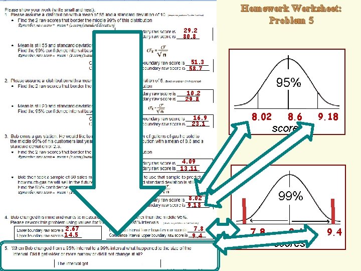 29. 2 80. 8 Homework Worksheet: Problem 5 51. 3 58. 7 10. 2