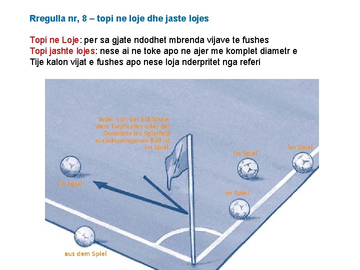 Rregulla nr, 8 – topi ne loje dhe jaste lojes Topi ne Loje: per
