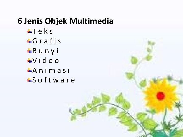 6 Jenis Objek Multimedia Teks Grafis Bunyi Video Animasi Software 