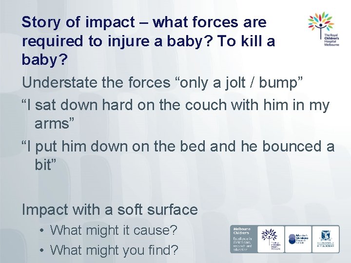 Story of impact – what forces are required to injure a baby? To kill