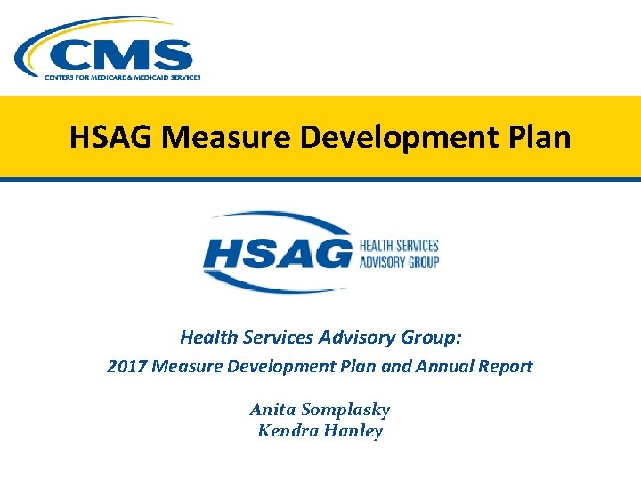 HSAG Measure Development Plan Health Services Advisory Group: 2017 Measure Development Plan and Annual
