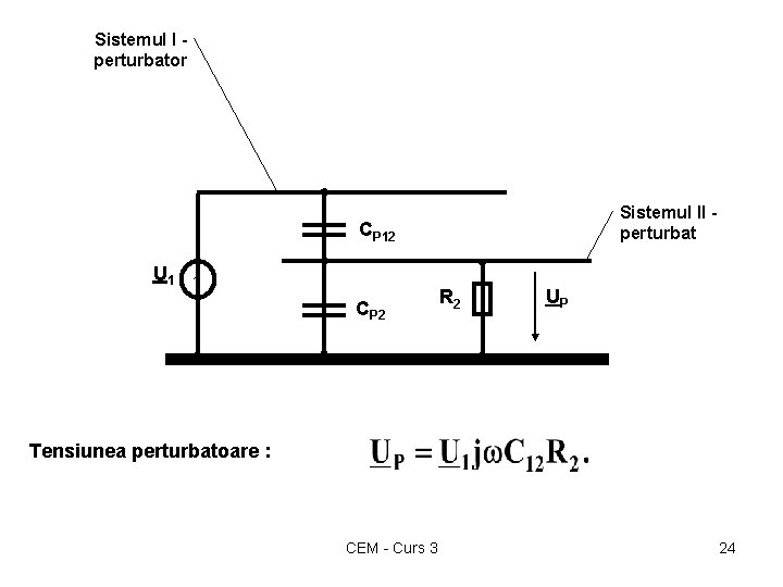 Sistemul I - perturbator Sistemul II - perturbat CP 12 U 1 ~ CP
