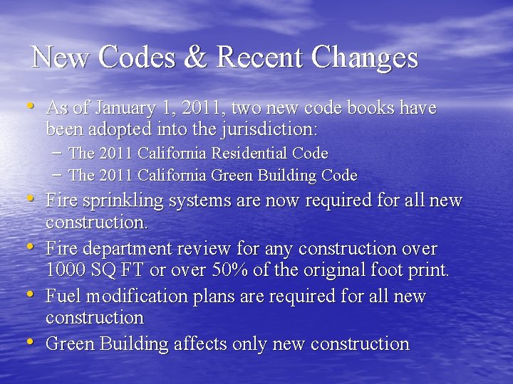 New Codes & Recent Changes • As of January 1, 2011, two new code