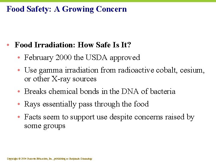 Food Safety: A Growing Concern • Food Irradiation: How Safe Is It? • February