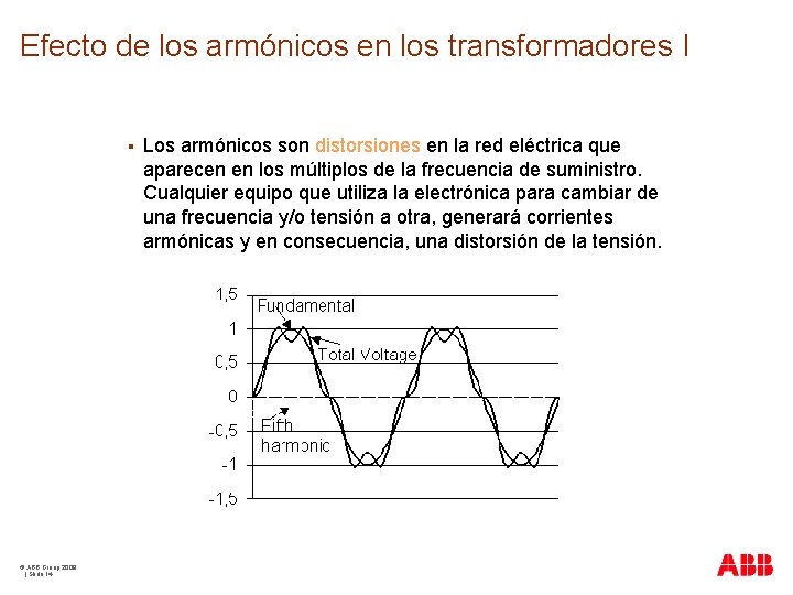 Efecto de los armónicos en los transformadores I § © ABB Group 2009 |