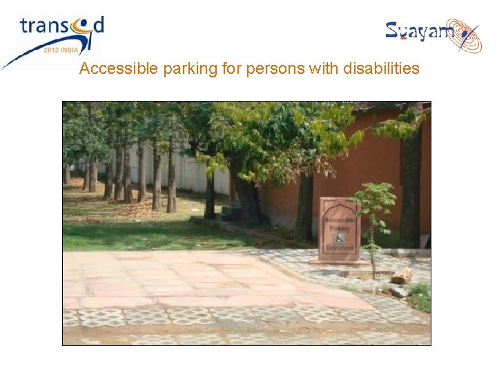 Accessible parking for persons with disabilities Accessible parking for persons with disabilities