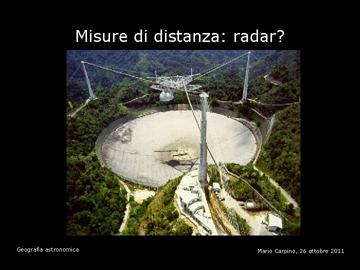 Misure di distanza: radar? Geografia astronomica Mario Carpino, 26 ottobre 2011 
