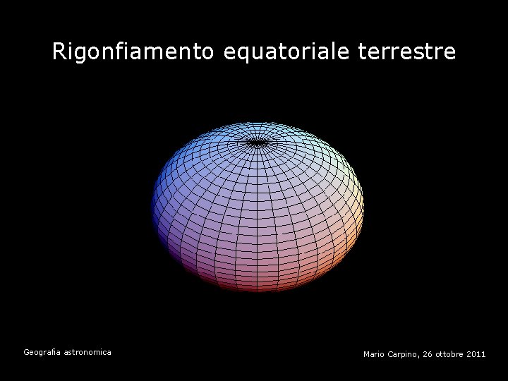Rigonfiamento equatoriale terrestre Geografia astronomica Mario Carpino, 26 ottobre 2011 
