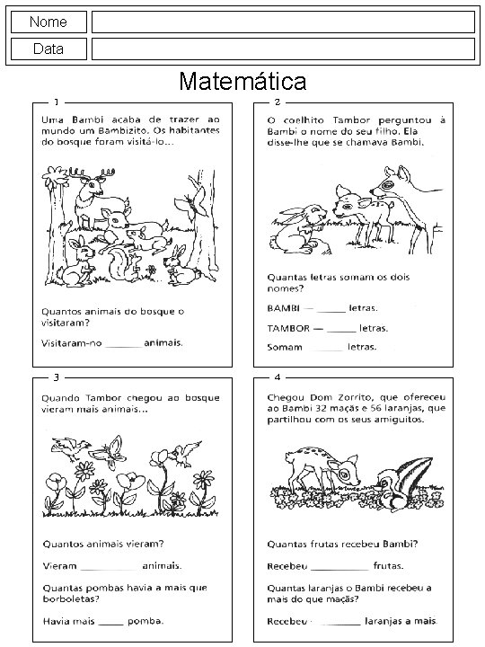 Nome Data 1 3 Matemática 2 4 