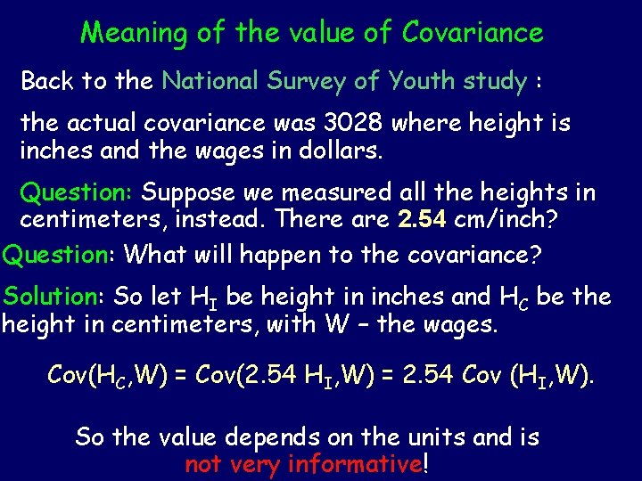 Meaning of the value of Covariance Back to the National Survey of Youth study