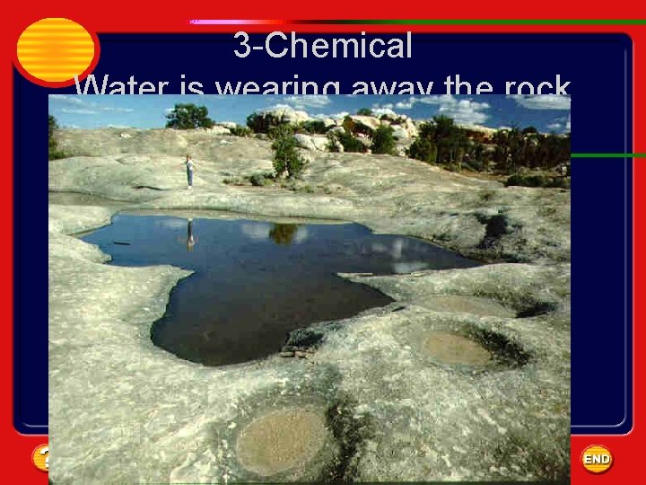 3 -Chemical Water is wearing away the rock 
