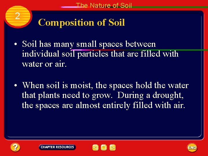 The Nature of Soil 2 Composition of Soil • Soil has many small spaces