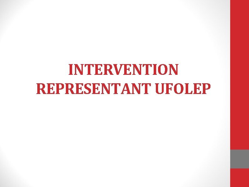 INTERVENTION REPRESENTANT UFOLEP 