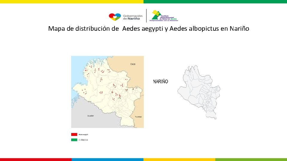 Mapa de distribución de Aedes aegypti y Aedes albopictus en Nariño 