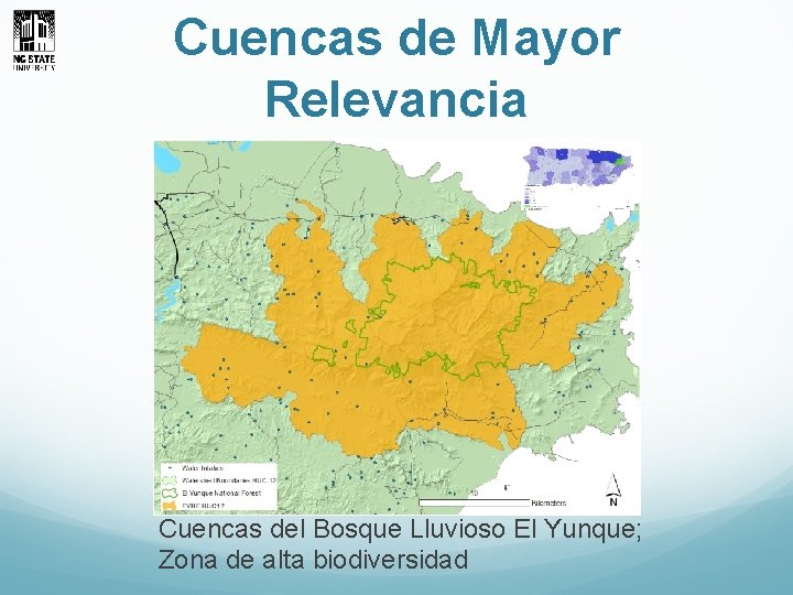 Cuencas de Mayor Relevancia Cuencas del Bosque Lluvioso El Yunque; Zona de alta biodiversidad