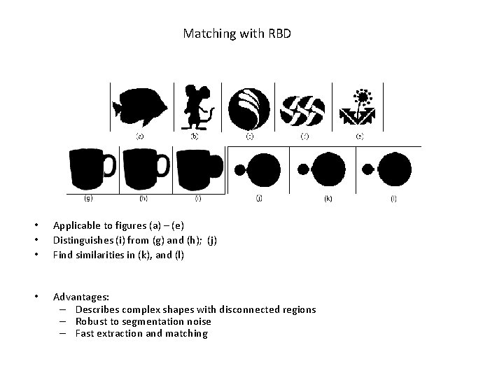 Matching with RBD • • • Applicable to figures (a) – (e) Distinguishes (i)