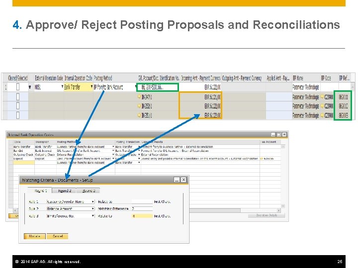 4. Approve/ Reject Posting Proposals and Reconciliations © 2014 SAP AG. All rights reserved.