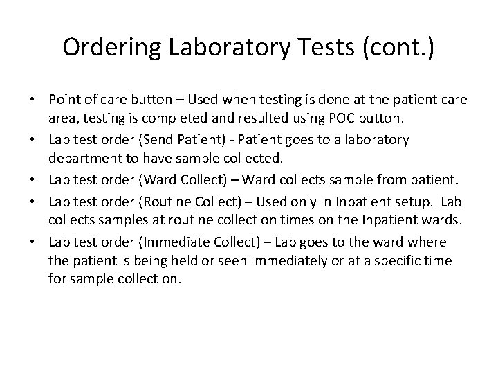 LAB for NonLaboratorians Resource Patient Management System Ordering