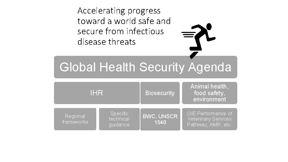 Accelerating progress toward a world safe and secure from infectious disease threats Global Health