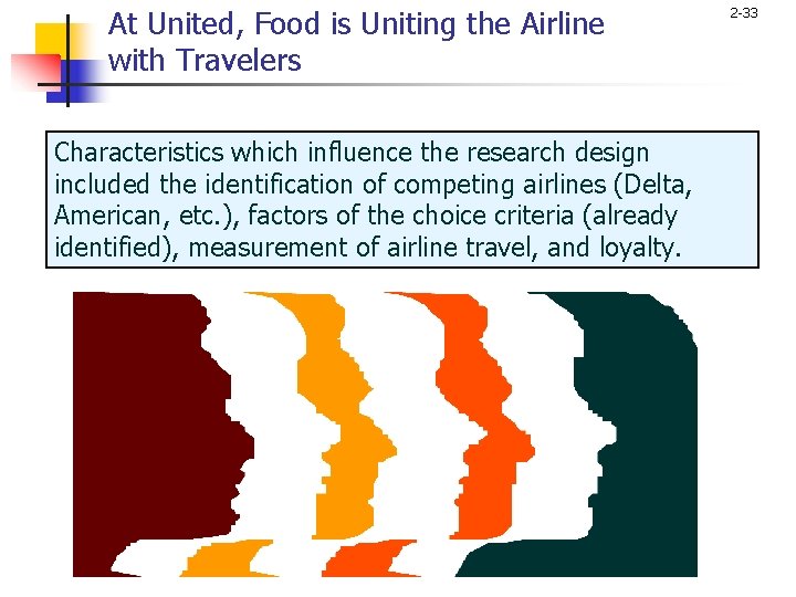 At United, Food is Uniting the Airline with Travelers Characteristics which influence the research