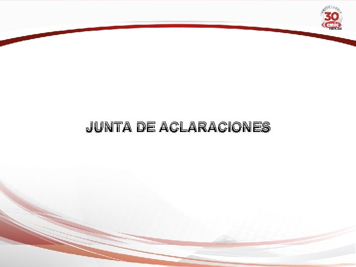 JUNTA DE ACLARACIONES 