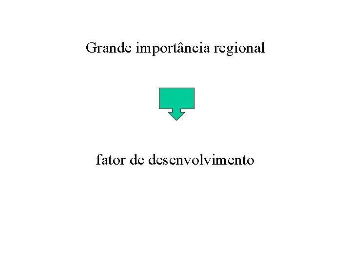 Grande importância regional fator de desenvolvimento 