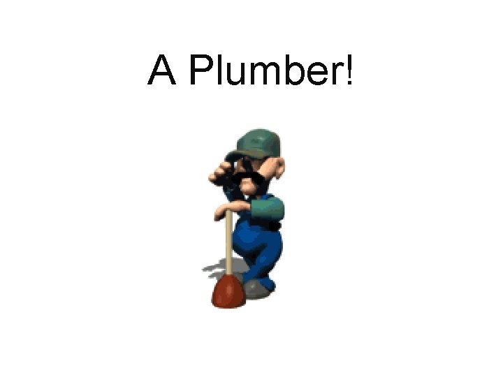 A Plumber! 