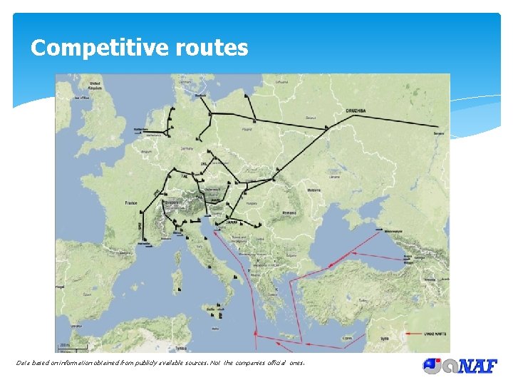 Competitive routes Data based on information obtained from publicly available sources. Not the companies