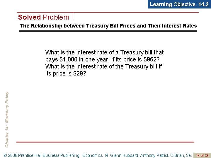Learning Objective 14. 2 Solved Problem The Relationship between Treasury Bill Prices and Their