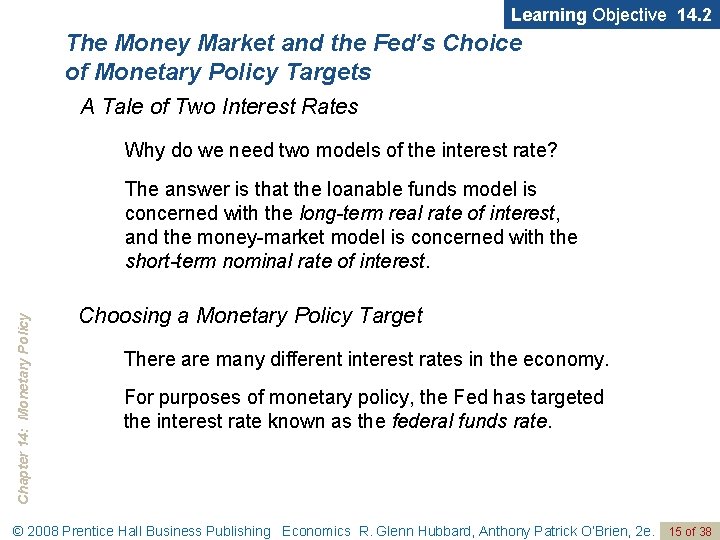 Learning Objective 14. 2 The Money Market and the Fed’s Choice of Monetary Policy
