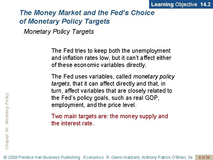 Learning Objective 14. 2 The Money Market and the Fed’s Choice of Monetary Policy