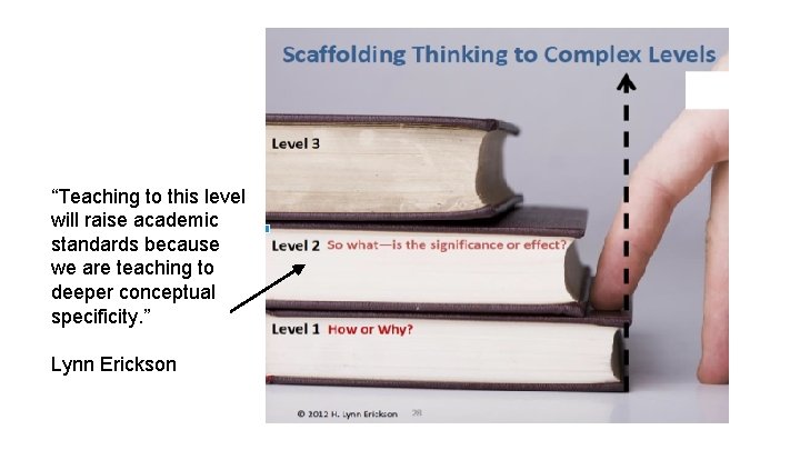 * “Teaching to this level will raise academic standards because we are teaching to