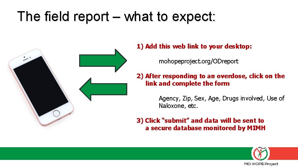 The field report – what to expect: 1) Add this web link to your