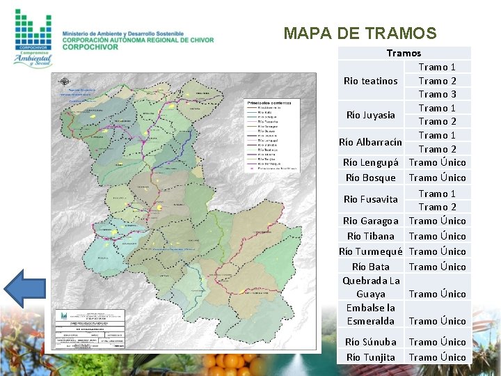 MAPA DE TRAMOS Tramos Tramo 1 Tramo 2 Rio teatinos Tramo 3 Tramo 1